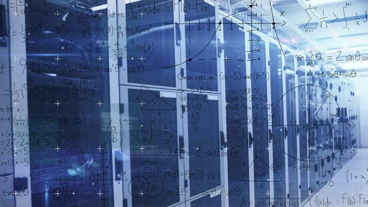 Animation of mathematical equations and data processing over computer servers