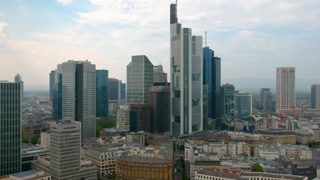 skyscrapers in the city center of frankfurt in germany