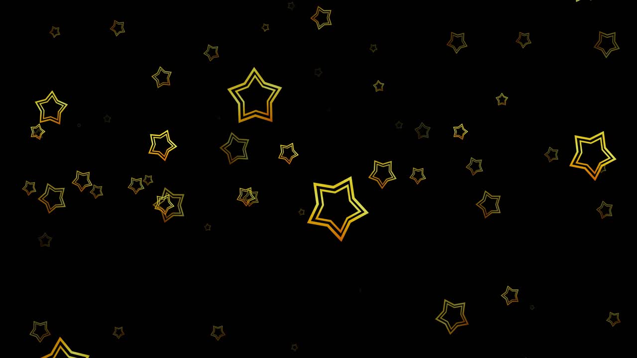 animación de estrellas doradas de navidad cayendo sobre un fondo negro