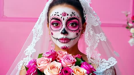 a woman in a wedding dress holding a bouquet of flowers