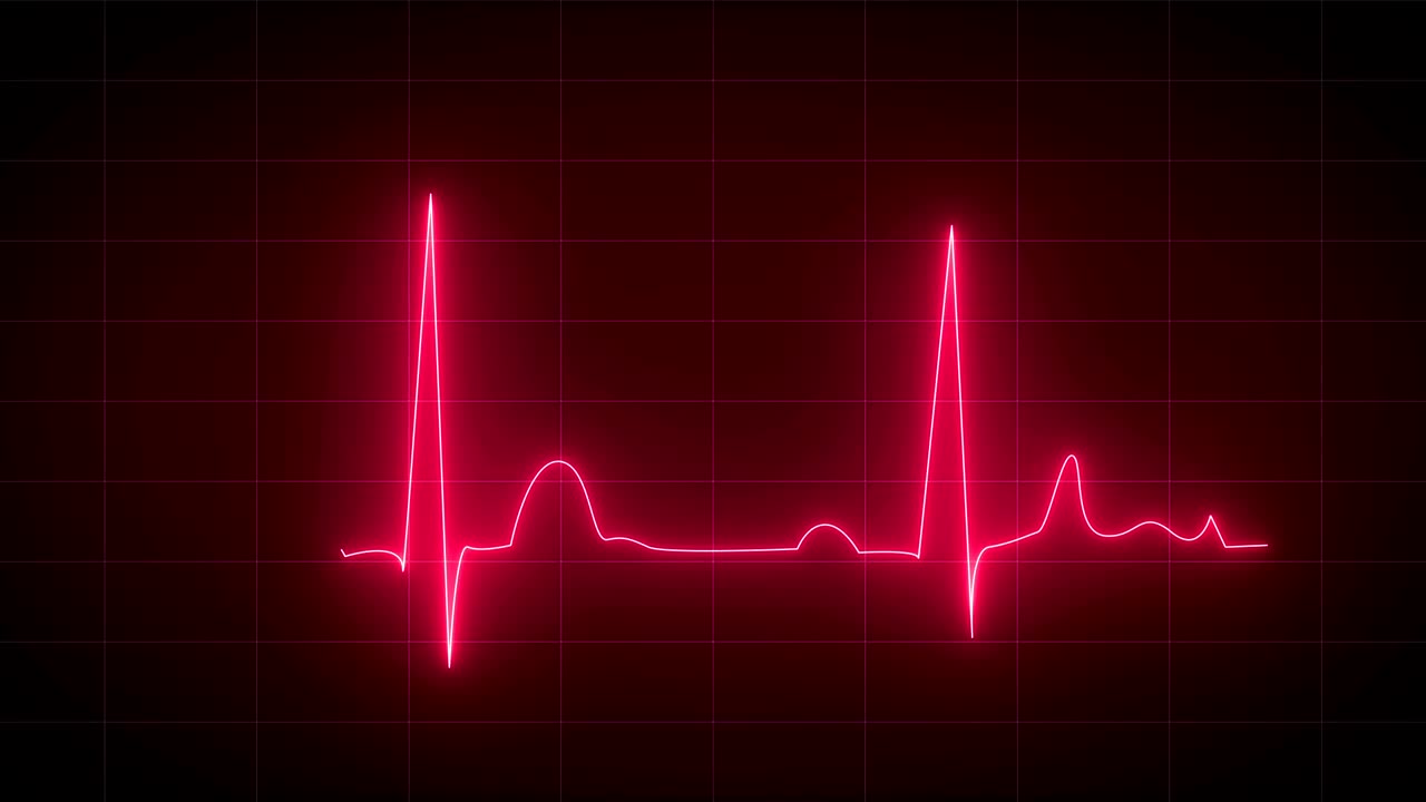 кардиограмма 4k - анимация экг (красный)|loopable
