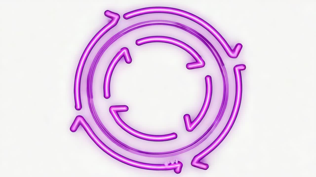 Circular neon arrow signs