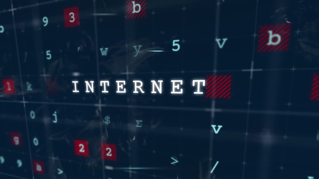 어두운 배경에서 텍스트 및 데이터 처리의 애니메이션