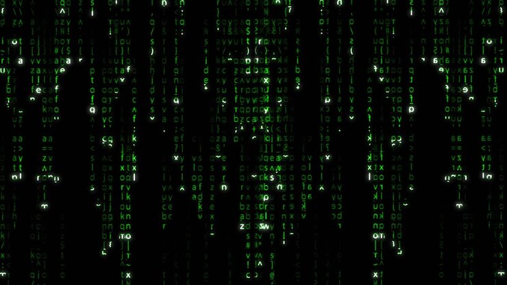 Abstract Green Binary Code Background