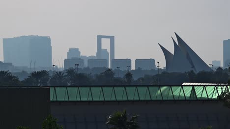 a fresh angle to enjoy the skyline of dubai, united arab emirates
