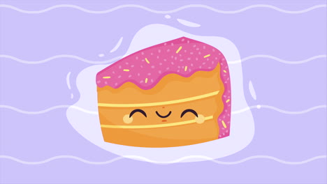 birthday cake portion kawaii character animation