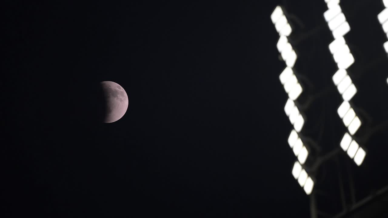 Lunar Eclipse and Stadium Lights