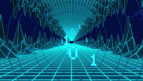 Animation-Der-Binärkodierung-Und-Des-Digitalen-Tunnels-über-Kreisen