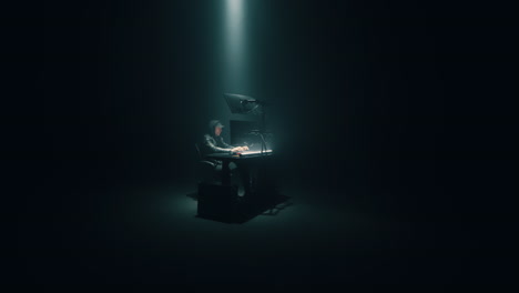 cyberpunk hacker in action