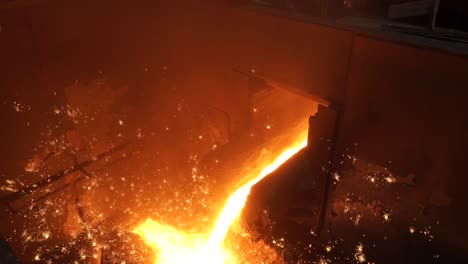 molten metal pouring into a mold