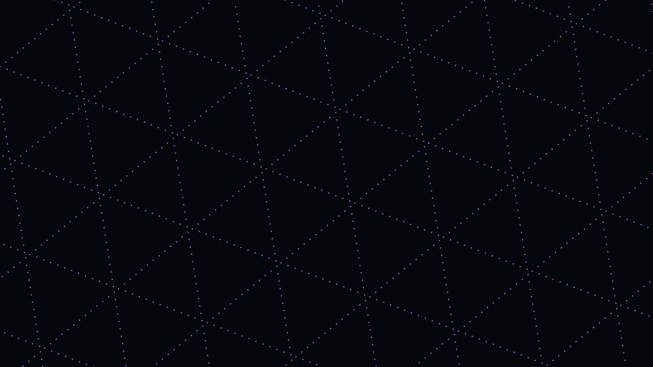 A striking black and purple grid pattern composed of small, orderly dots. The black dots form a grid against a purple background, creating an eye-catching geometric design