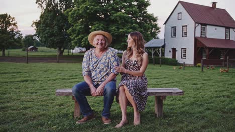 family portrait at a country farm