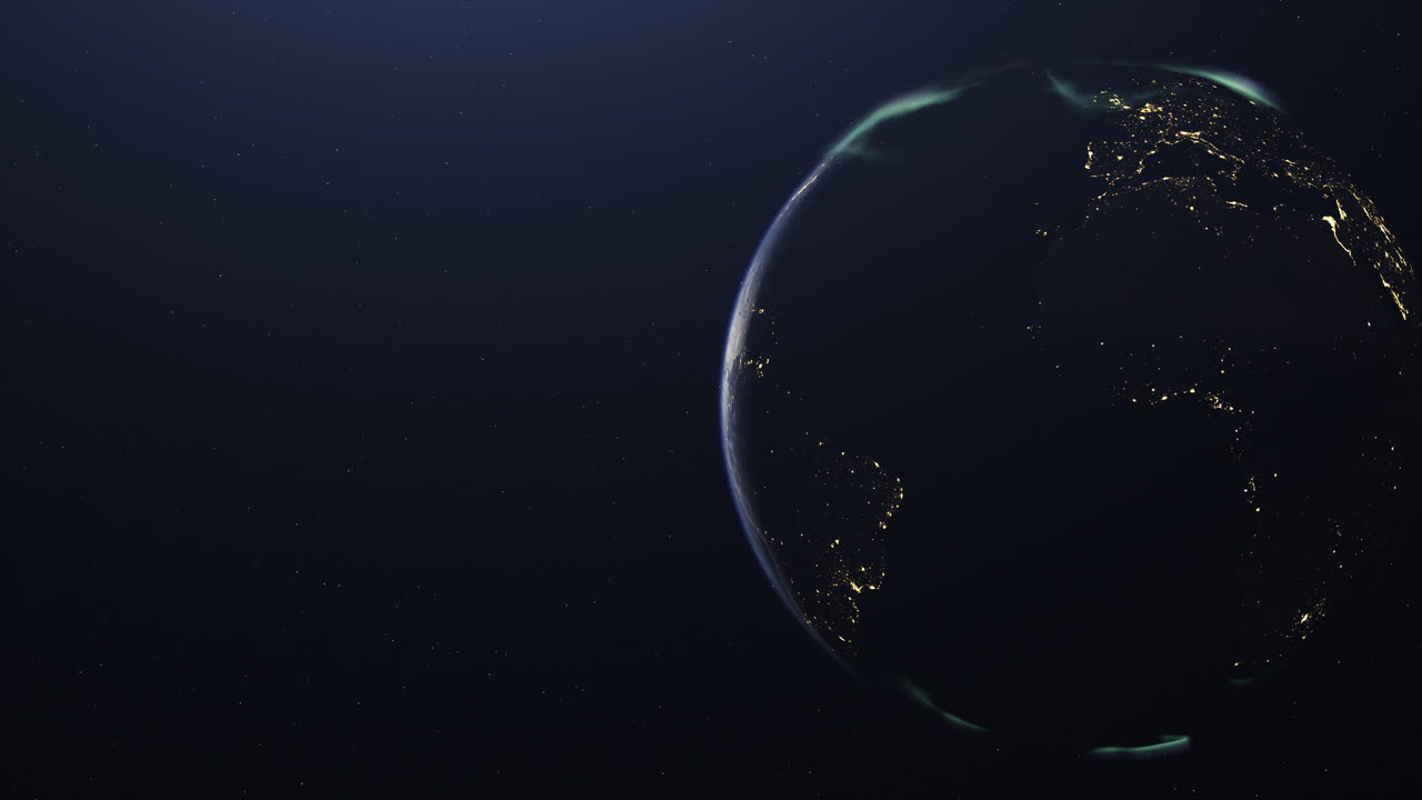 우주에서 지구와 아로라 보레알리스