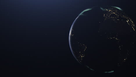 terra do espaço com aurora boreal