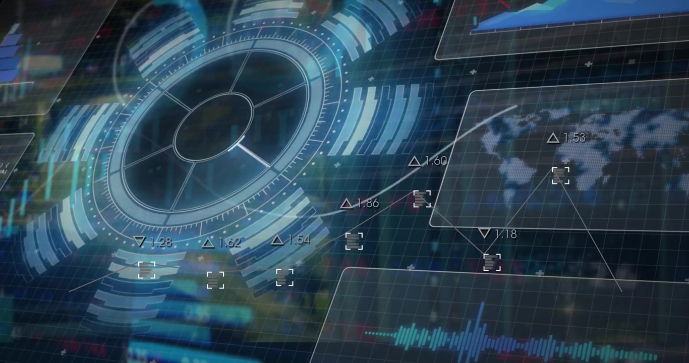 Digital Financial Data Visualization with HUD Interface