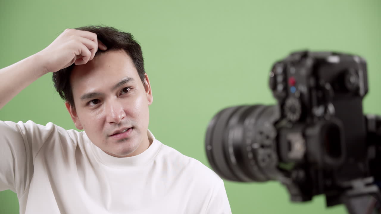 Man Vlogging and Expressing Different Emotions