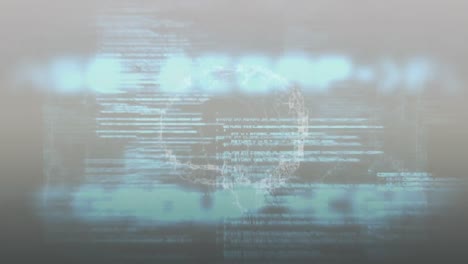 animation of digital human brain rotating and computer languages moving in loop