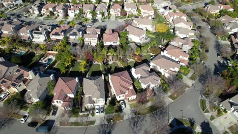 Valencia,-California-is-an-upscale-neighborhood-in-Santa-Clarita,-California---aerial-view