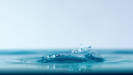 drop close-up of water falls in a super slow motion.