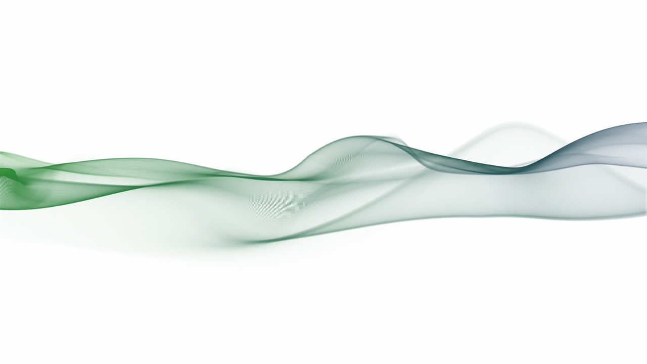 Abstract Flowing Gradient Wave Lines on White Background