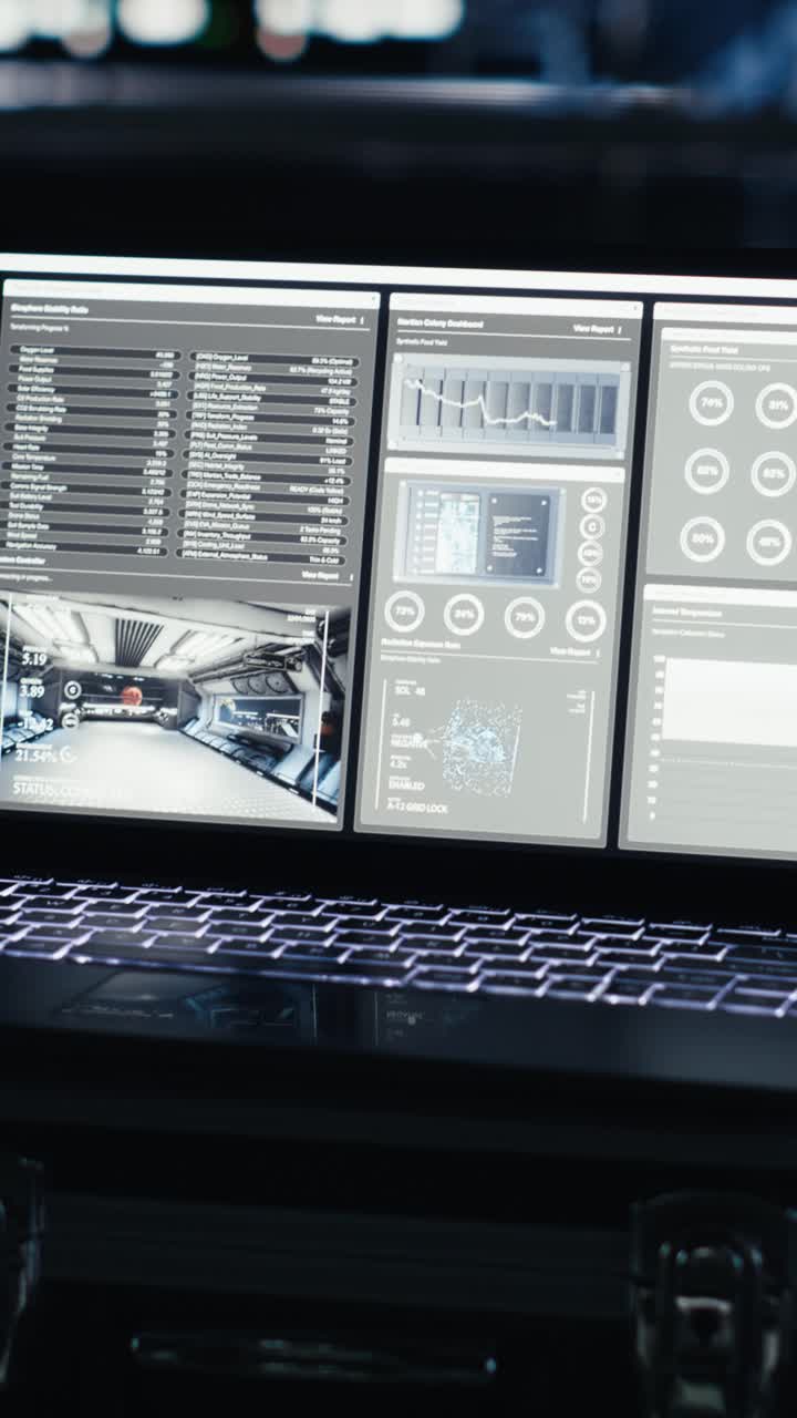 Vertical video Spaceman collapses after oxygen levels drop due to spaceship hull breach