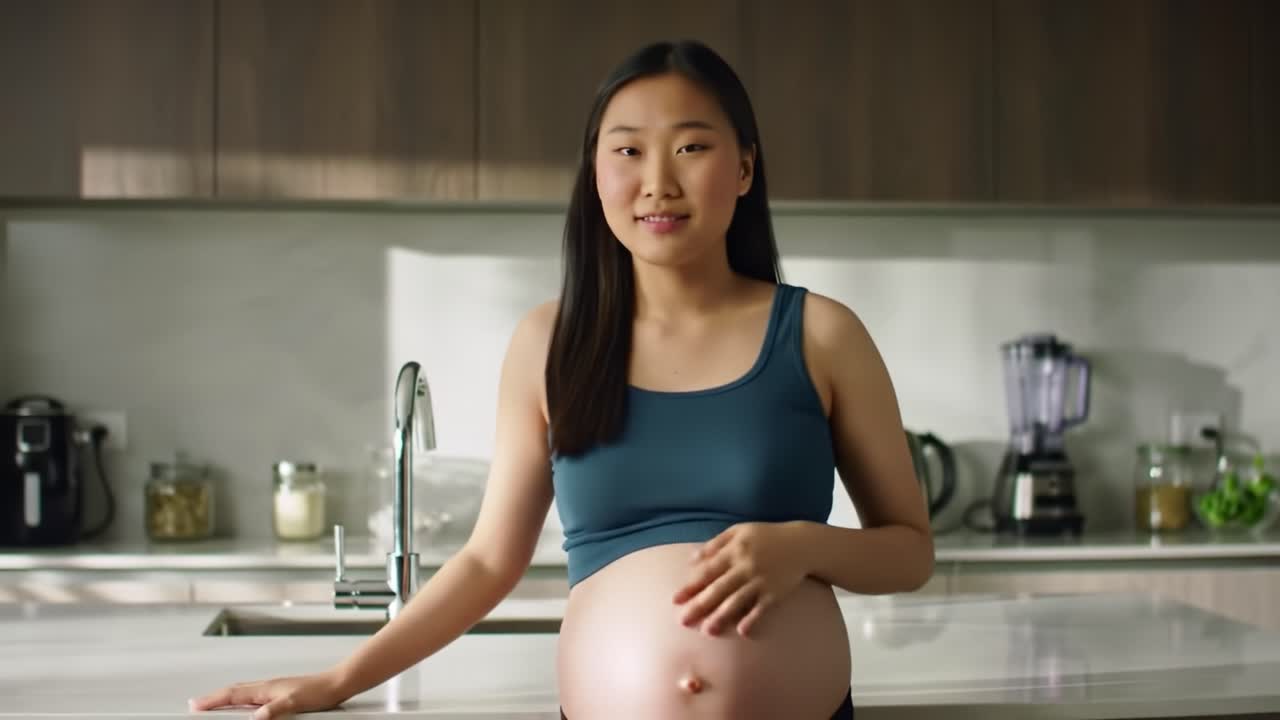 부에서 임신 한 여자