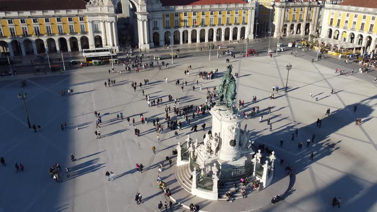 Praça do Comércio, Lisbona, Portogallo, ripresa drone 4K