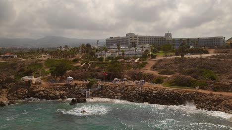 Aerial-shots-of-resorts-and-beaches-of-Paphos,-Cyprus