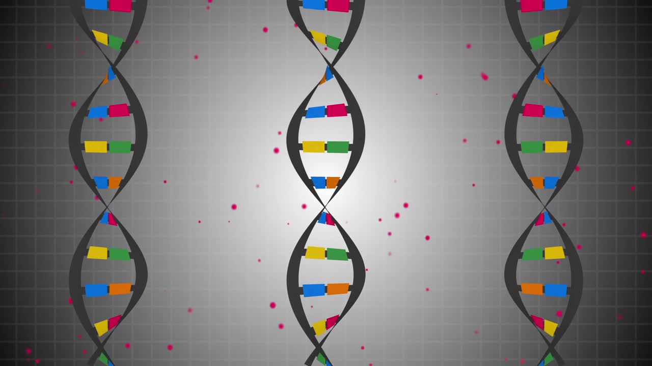 animación de cadenas de adn sobre un fondo blanco