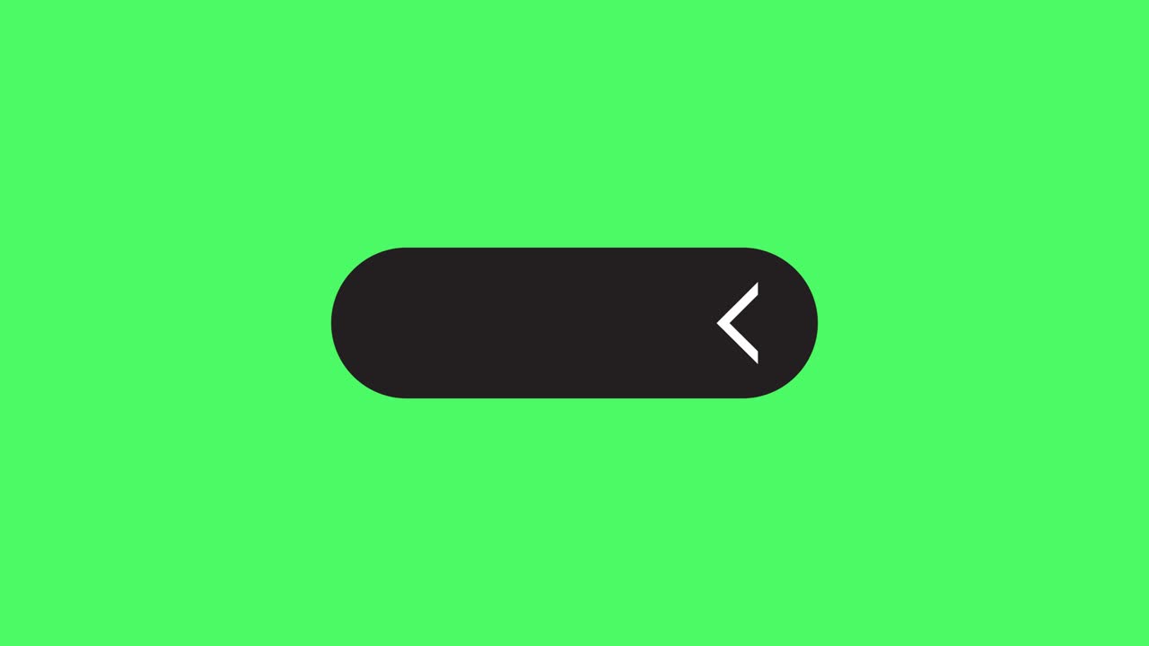 Black Left Arrow Button on Green Screen