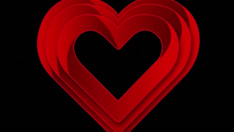 Multiple-hearts-appearing-and-disappearing-on-black-background