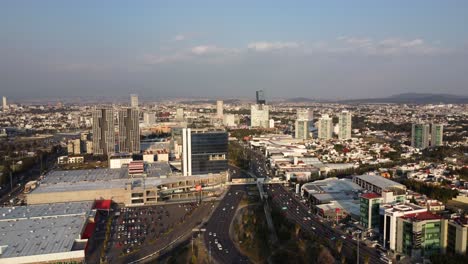 aerial view over atlixcayotl avenue