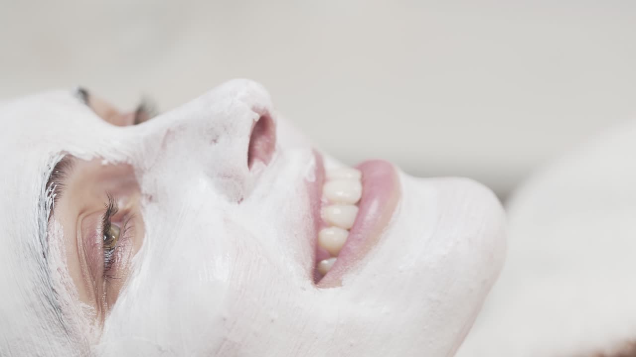 Girl enjoying day at spa with face mask on