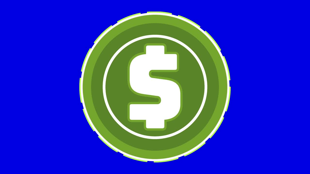moneda criptográfica moneda de dólar en bucle girar