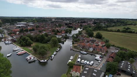 The-Quay-Beccles-town-in-Suffolk-UK-drone-aerial-view