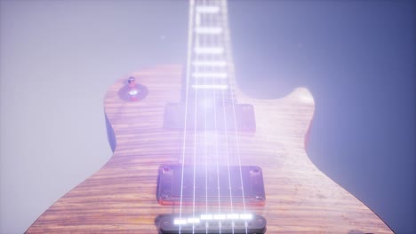 electric guitar on blue background