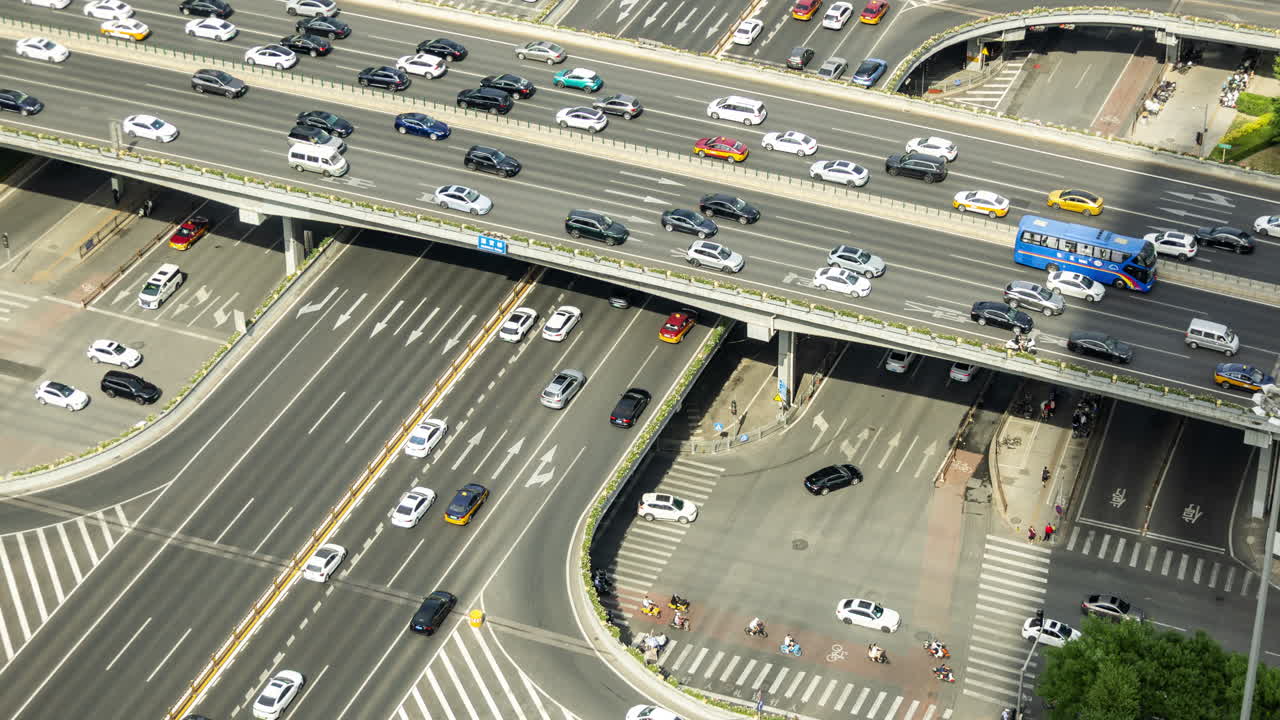 Timelapse of the Beijing city skyline from a high vantage point
