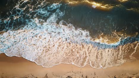 aerial shot of the baltic sea costline with waves view from above