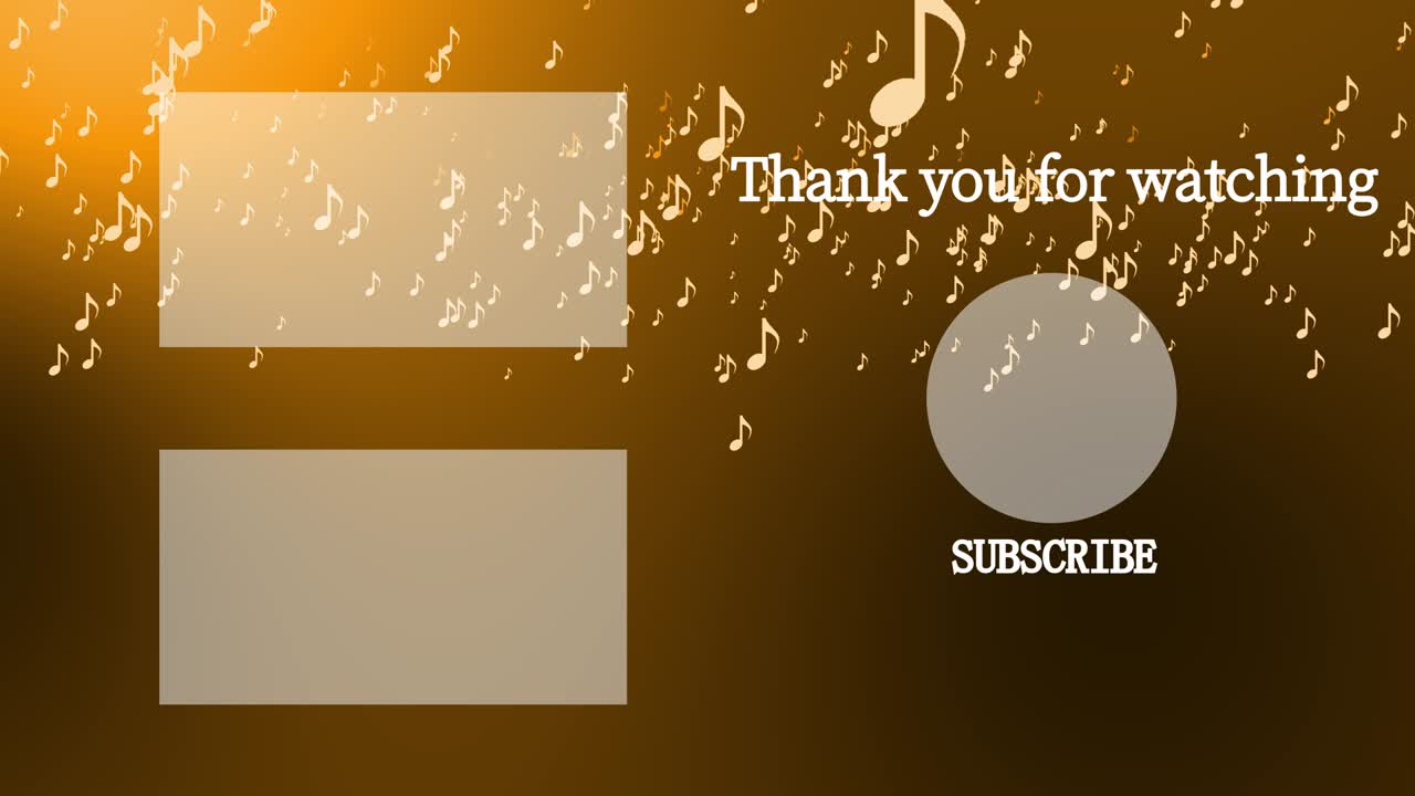 음악적 노트 입자 분류 엔드 카드 엔딩 스크린 모션 그래픽