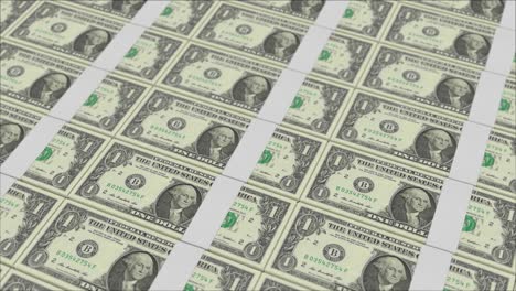 1 dollar banknotes printing by a money press