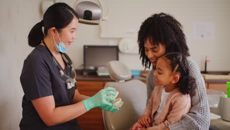 child having her dental checkup to prevent tooth