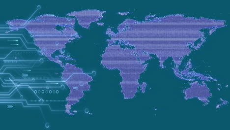 animation of network of connections over world map