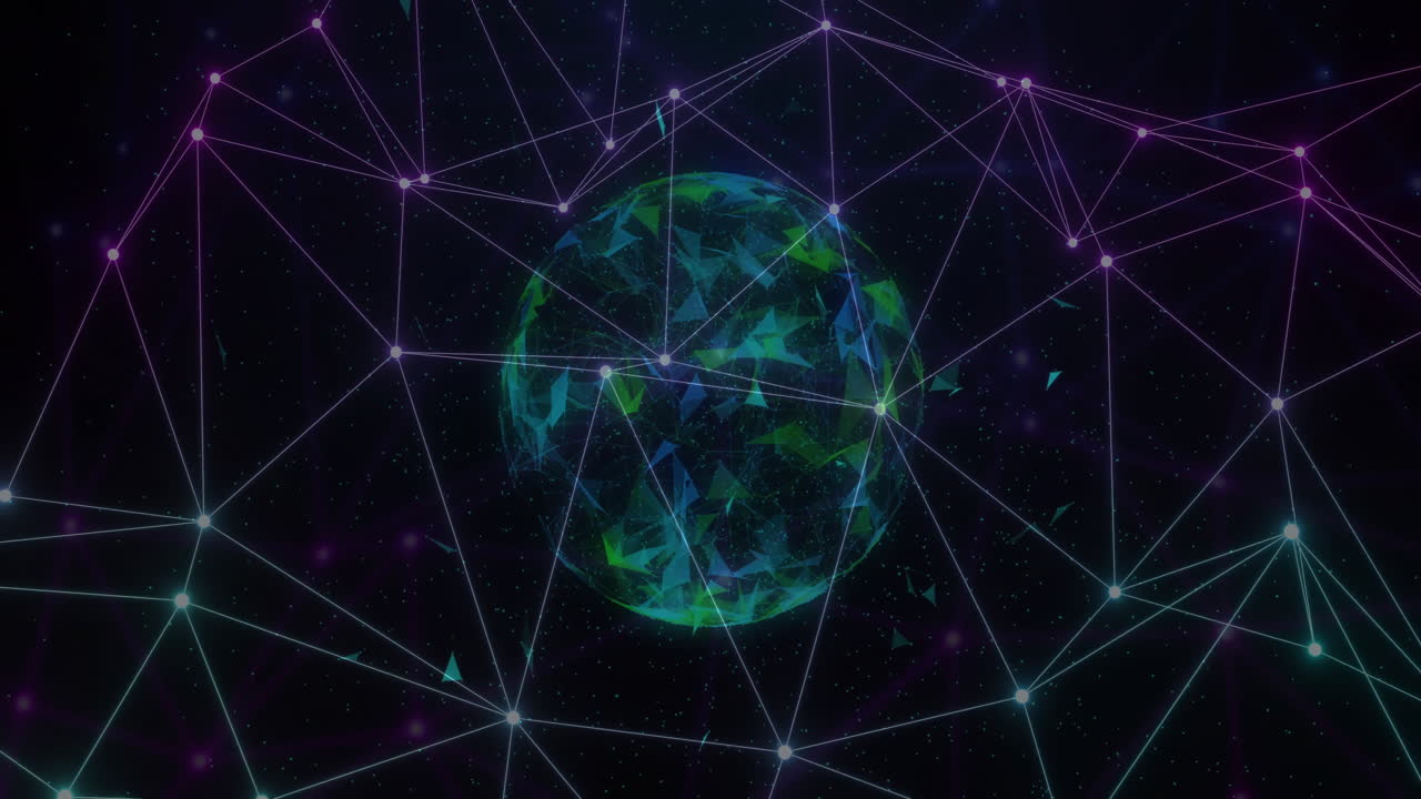 animación de la red de conexiones en todo el mundo sobre un fondo negro