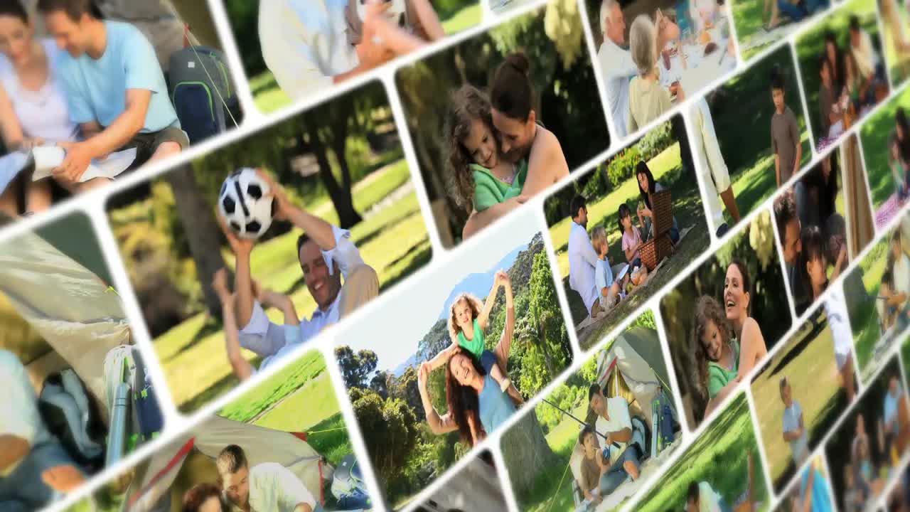 Montage of children having fun with their parents