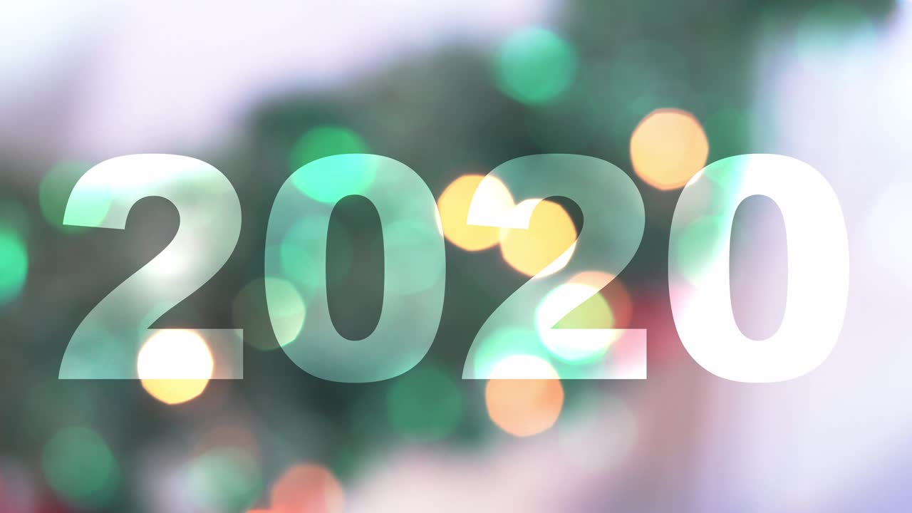 Blur of Bokeh light decoration at the department store for celebration 2019 to 2020.