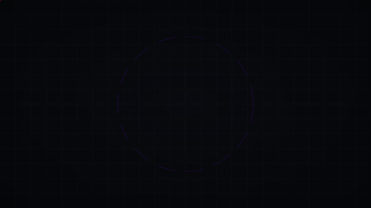 Abstract Digital Circular Interface Graphic on Dark Grid Background