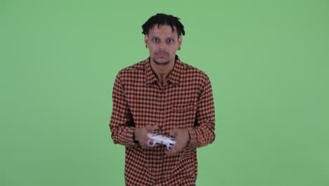 young handsome african man with dreadlocks