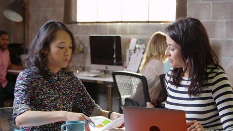 Female-Designers-Using-Laptop-In-Modern-Office-Shot-On-R3D