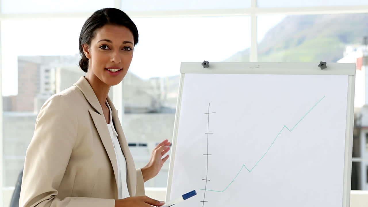 mujer de negocios haciendo una presentación