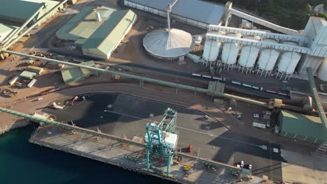 área portuaria para el almacenamiento de la industria de granos, esperance en australia occidental